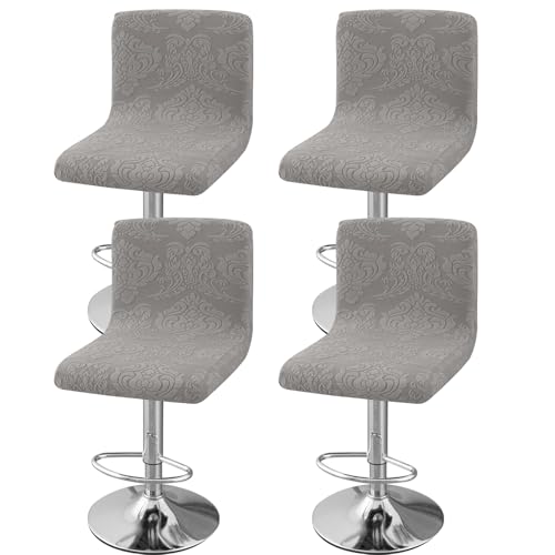 Image of Chair Covers Bar Stool Cover 4pc Bar Chair Cover Swivel Bar Stool Slipcover | Stretch Counter Height Bar Stool Cover High Back Chair Cover Counter Stool Bar Chair Covers for Kitchen Pub Dining Room,01