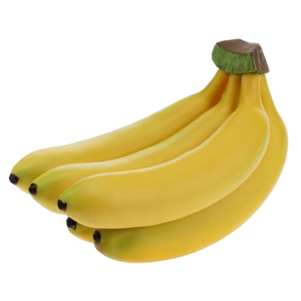 Grtheenumb Lifelike Artificial Banana Bunch - 5 Realistic Fruit Decor for Home Kitchen Display