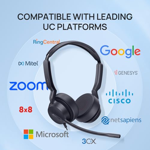 Image of Yealink UH42 SE Wired Headset, USB-A /C & 3.5mm,in-Line Controls, On-Ear