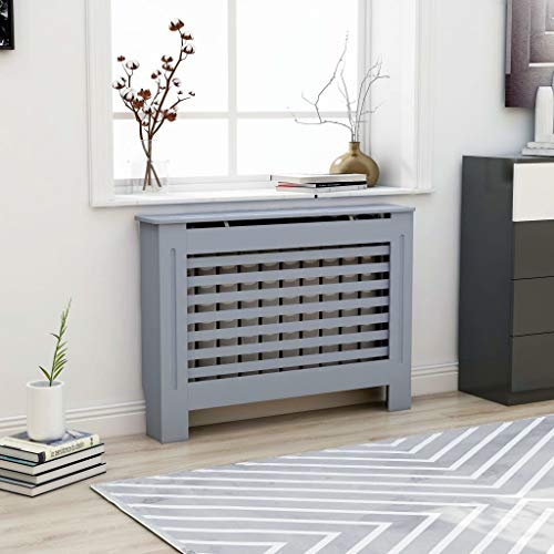 INLIFE Heating Cover Cabinet,MDF Radiator Cover with Water Base and Smooth Top,Slats Heating Cabinet for Living Room,Bedroom,Home 44.1"x7.5"x31.9"(WxDxH)
