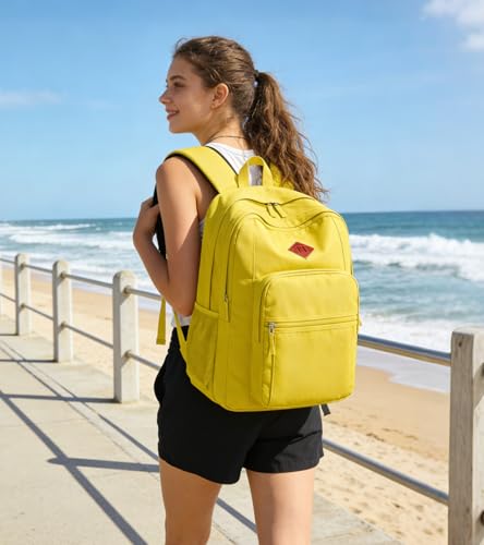 Image of abshoo Classical Basic Womens Travel Backpack For College Men Water Resistant Bookbag (Yellow)