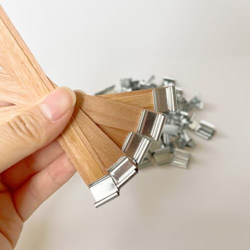 300 Clips para Mechas de Velas en Madera Soporte Universal Metal miniatura 2