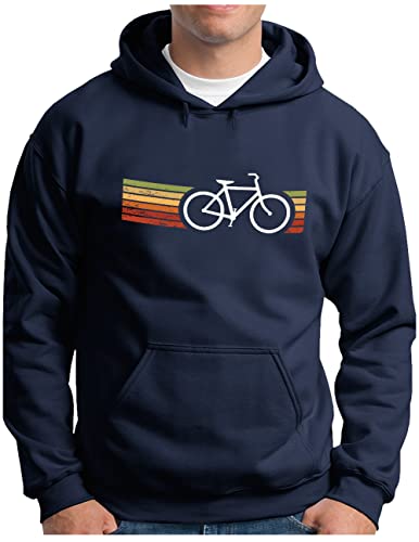 Sweat à capuche homme cycliste OM3 bleu marine XXXL pour vêtement vélo et biking vintage