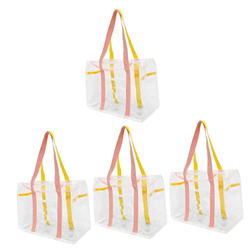 NUOBESTY 4 Pcs Bolsa Saco De Estádio Transparente Saco De Piscina Saco De Supermercado Vintage Sacos