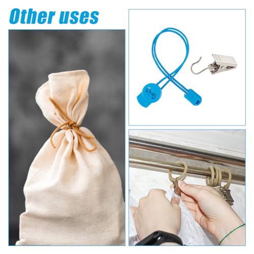 Image of DELORIGIN 10 Set Cross-Stitch Side Clips Blue Adjustable Fabric Fastening Clip, Cross Stitch Fabric Holders Accessories Universal Canvas Clips for Cross Stitch Needlework Embroidery