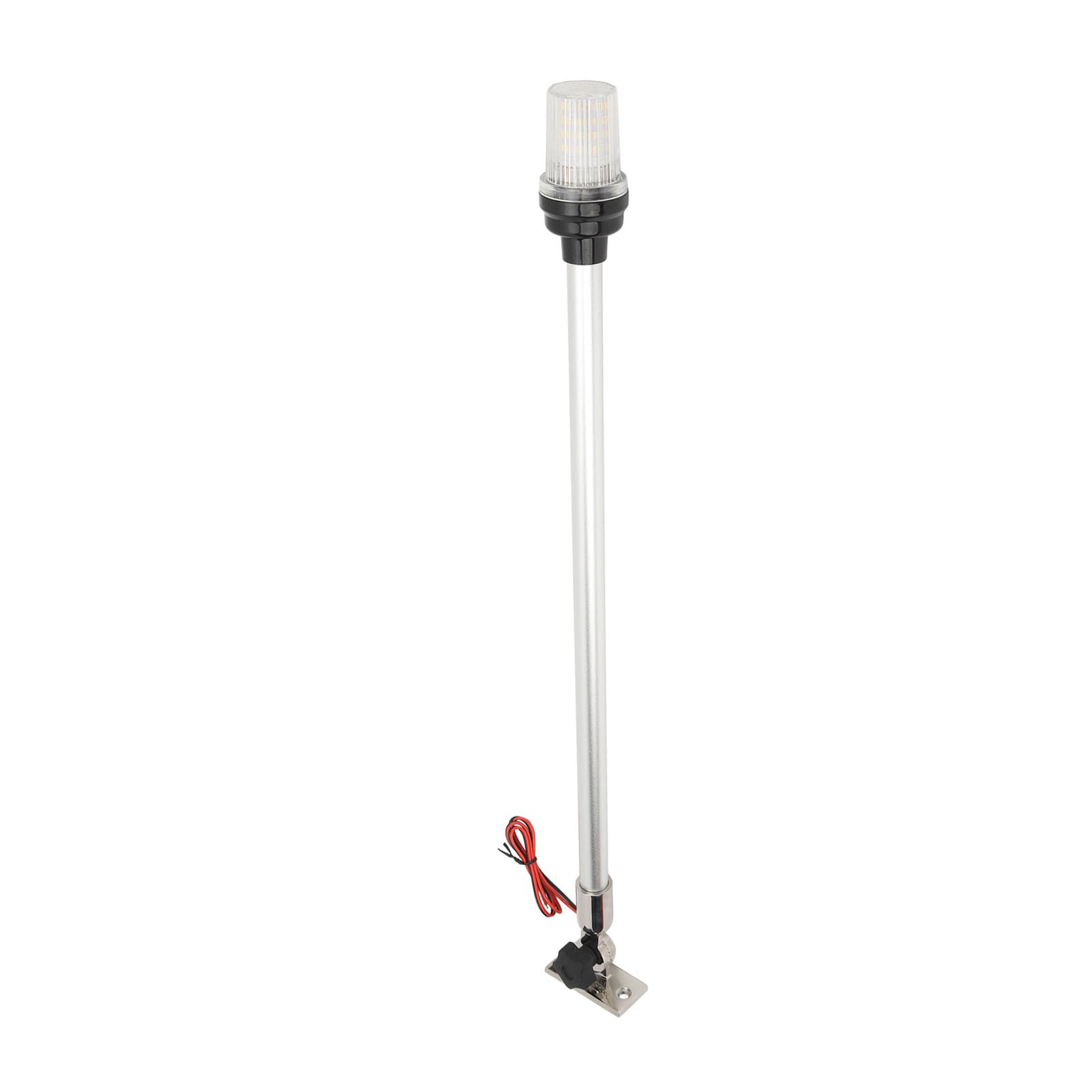 Luce di Ancoraggio Marina a LED Asta in Alluminio Resistente Alla Corrosione Luce di Poppa per Barca Ruotabile a 180°, di Navigazione con Base in Acciaio Inossidabile da 24 Pollici per