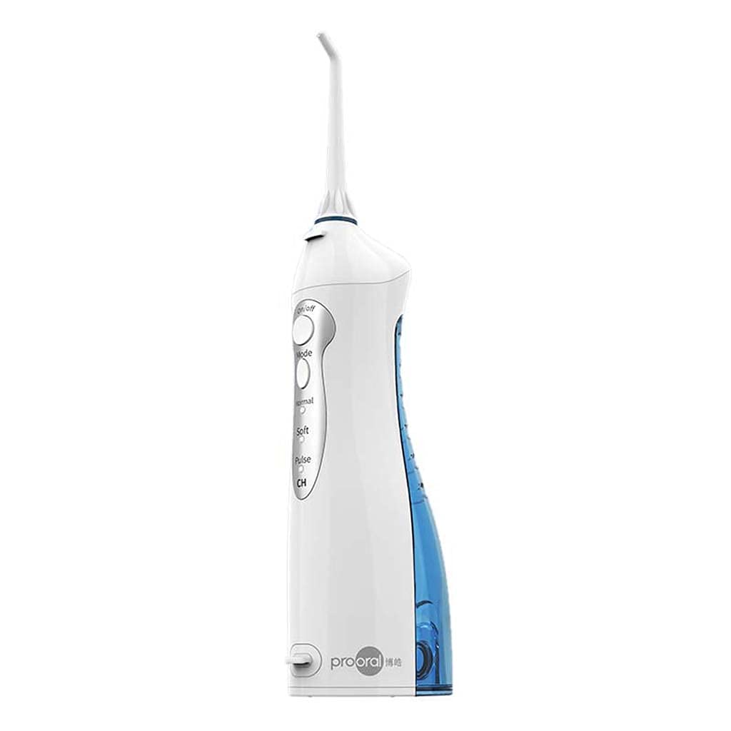 TJH Irrigatore Orale Dentale Cordless Professionale Flosser dell'Acqua, 6 Punte di Getto, 150 ML Portatile e Ricaricabile IPX7 Impermeabile 3 modalità Flosser dell'Acqua per la casa, Bretelle