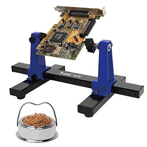 Ajustable del soporte para tarjetas de circuito impreso con el limpiador de Punta de soldadura de hierro y Asamblea soporte de pinzas 360 grados de rotacin de la herramienta de reparacin de PCB