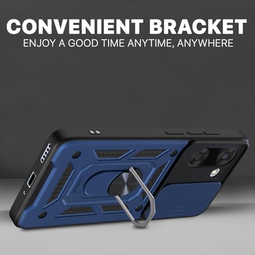 Image of Luxe Back Cover for OnePlus Nord CE 5 5G | D10 Tough Armor Case | Sliding Camera Shield | 360 Protection | Kickstand Ring Holder | Military-Grade