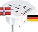 Produktbild Reiseadapter - Auslandsadapter auf Deutschland Schukostecker - Strom Netz Adapter für Stecker aus Norwegen 220-230V Umwandlungsstecker Reisestecker German Travel Adapter Norway
