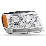 Headlight Assembly Compatible with Jeep Grand Cherokee WJ 99-04 Right Passenger Side Headlamp 55155553AB 55155553AI CH2502120 CAAP-0021-OEM-HL-R
