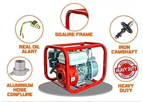 Image of 7.5 HP Petrol Water Pump Set (3 Inch) | 4 Stroke Engine, 3600 RPM | Max Discharge 1200 L /Min | High Head, Heavy Duty Pump for Agriculture, Irrigation, Farming & Drainage