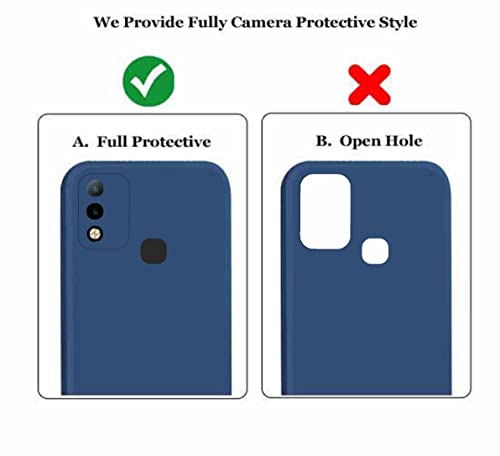 Image of A rtistque Liquid Silicone Back Cover Case for Infinix Hot 10 Play Matte Shockproof TPU Soft Flexible with Camera Protection - Blue