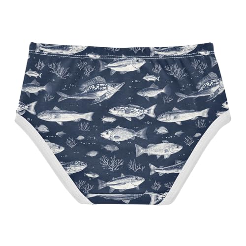 Girls Underwear Soft Cotton Fish Kids Panties in Sizes 2/3t, 4t, 5t, 6 and 82