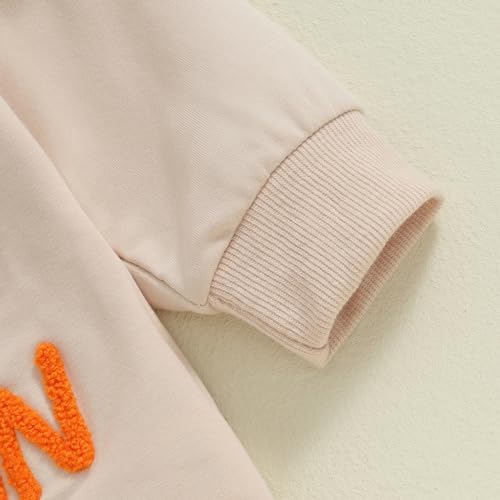 Newborn My First Halloween Baby Outfit Hey Pumpkin Bubble Romper Long Sleeve Crewneck Sweatshirts Fall Clothes3