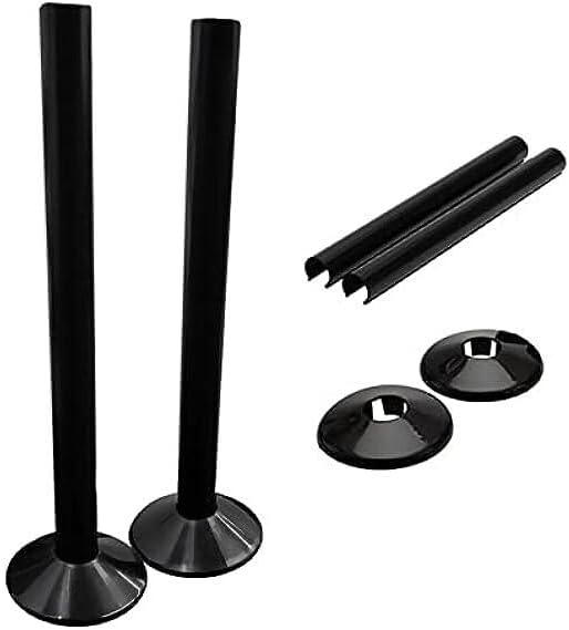 E2trade Black 15mm Radiator Pipe Hole Collars Cover Radsnaps (Pack of 2