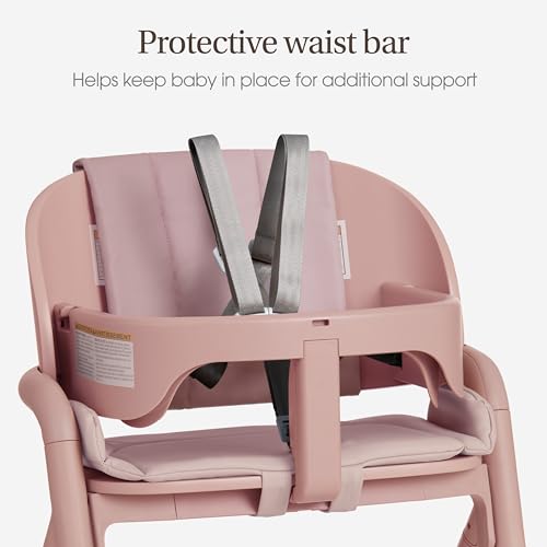 Image of Evolur Step and Savor Baby High Chair, Converts to Adult Stool, 5 Position Adjustable Height and Footrest Positions Portable High Chair, Removable Tray, Easy to Clean and Removable Cushion