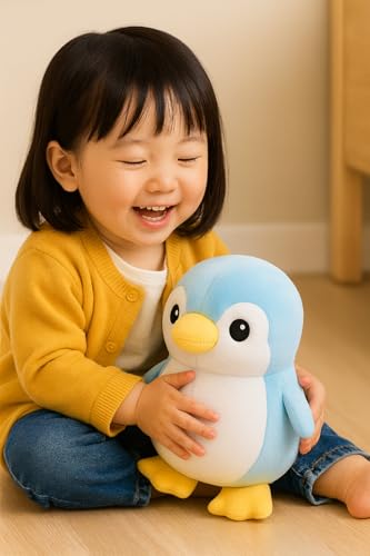 Image of NSA Penguin Soft Toy for Kids, Plush Toy for Babys- Cute Plush Stuffed Animal, Huggable & Cuddly Cartoon Teddy, Birthday Gift, Return Gift & Nursery Room Decor (25 cm, Blue & White)