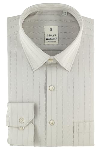 Image of 7-DAYS Premium Men's Formal Shirts - Cotton, Self-Design, Full Sleeve, Regular Fit, with Pocket, Stylish Office Shirts for Men