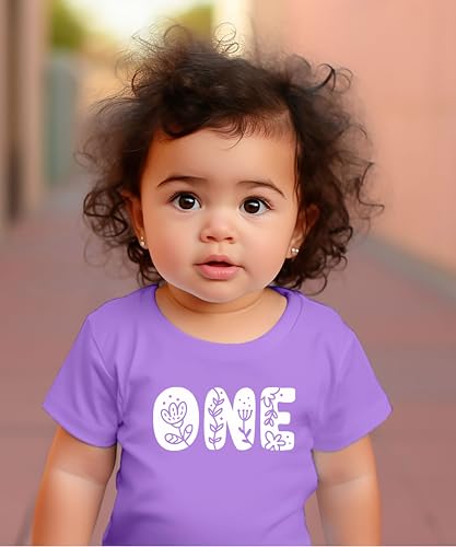Image of Floral Numbers Ages 1-7 Birthday Girl Shirt for Baby & Toddler Youth Girls