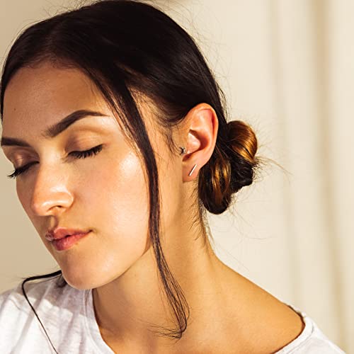 Dainty Mini Bar Stud Earrings for Women 925 Sterling Silver Hypoallergenic Everyday Jewelry2