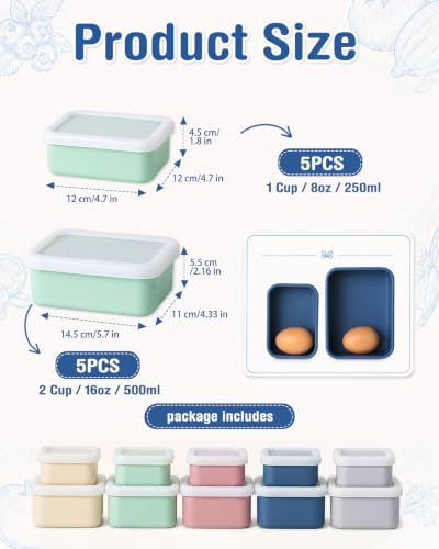 Image of 8 PCS Silicone Freezer Molds with Lid, Silicone Soup Freezer Molds Meal Prep Containers ((1 Cup, 2 Cup) 10 Pcs)