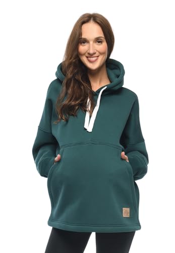 MijaCulture Umstandsmode 2in1 Stillpullover & Umstandspullover Stilltop Stillpulli Megan M021 (DE/NL/SE/PL, Alphanumerisch, L, XL, Regular, Regular, Grün)
