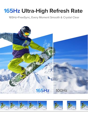 Image of UPERFECT QLED Portable Monitor Touchscreen 24.5'' 165Hz Gaming Monitor 2K 125% sRGB 2000:1, FreeSync 0.1ms, Built-in 180 Adjustable Stand /VESA, USB-C HDMI Second Screen for Laptop PC Game Console