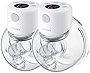 Momcozy Wearable Breast Pump, S12 Double Hands Free Breast Pump, LCD Display, Low Noise & Painless, 2 Modes & 9 Levels Electric Breast Pump Portable, 24mm Flange, 2 Pack