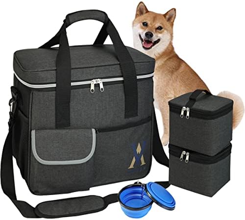 Pet Travel Bag for Dogs & Cats – Tote Organizer Bag for Dog Travel, Airline Approved – Includes Dog Travel Bag, 2 X Collapsible Bowls, 2 X Food Storage Containers by Vuudh (Dark Grey) Pet Travel Bag for Dogs & Cats – Tote Organizer Bag for Dog Travel, Airline Approved – Includes Dog Travel Bag, 2 X Collapsible Bowls, 2 X Food Storage Containers by Vuudh (Dark Grey)