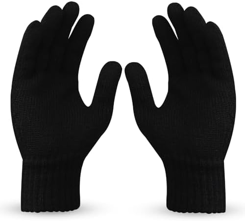 Touch Screen Running Gloves - Black Winter Glove Liners for 