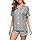 Pyjama Satin Femme Été Short Ensemble Manches Courtes Chic Boutonnée Femmes Chemises De Nuit en V Court Deux Pièces en Soie Doux Et Lisse avec Poches Pyjama Femme Satiné Été