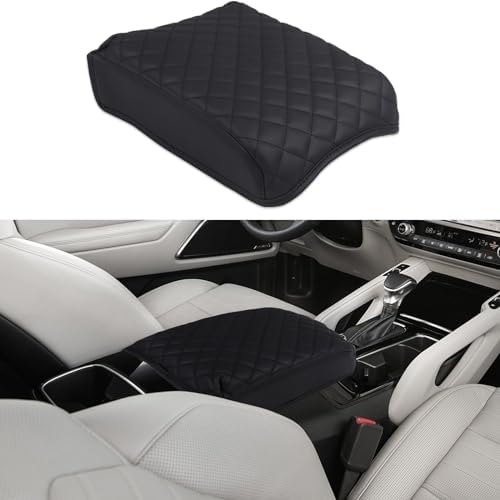 X AUTOHAUX Cuscino per bracciolo dell'auto, 31 x 21 x 5 cm, Nero