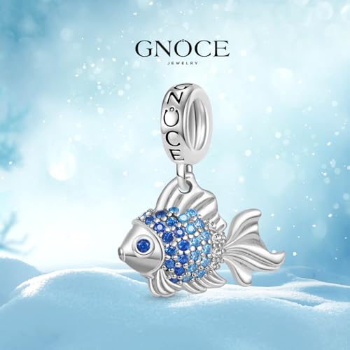 Image of GNOCE Ocean World Cute Animal Charm Beads,925 Sterling Silver Dangle Charms Fit Bracelets & Necklace, Hand-Finished Keepsake Travel Jewelry Gift for Women Men BBF