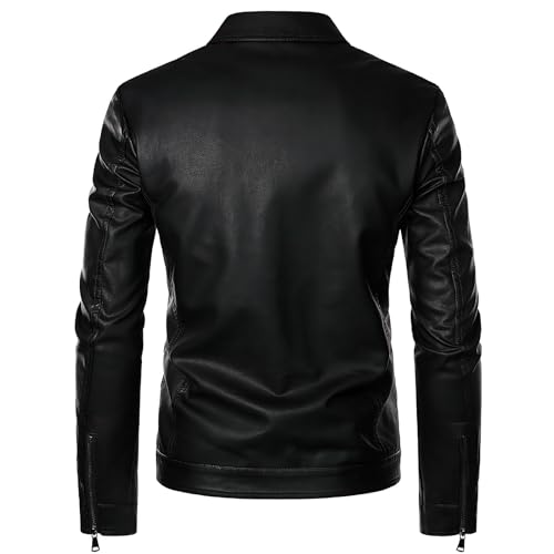 Leather Jacket Mens Motorcycle Biker Jackets3