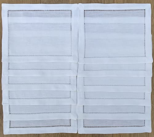 Servilletas de lino blanco 6x8 pulgadas pack 12 miniatura 2