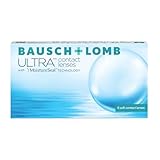 Bausch + Lomb Ultra, sphärische Premium Monatslinsen, Kontaktlinsen weich, 6 Stück BC 8.5 mm/DIA 14.2 / -2.50 Dioptrien