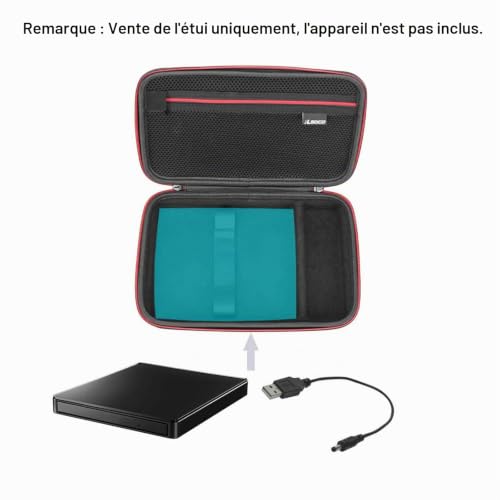 RLSOCO Étui de Transport pour Lecteur Externe Verbatim, Pioneer, Hitachi-LG, ASUS, HP, graveur CD/DVD, Lecteur graveur avec Chargeur et Plus Encore (Convient aux lecteurs jusqu'à 17 cm x 15 cm x 3,5 – vue 2