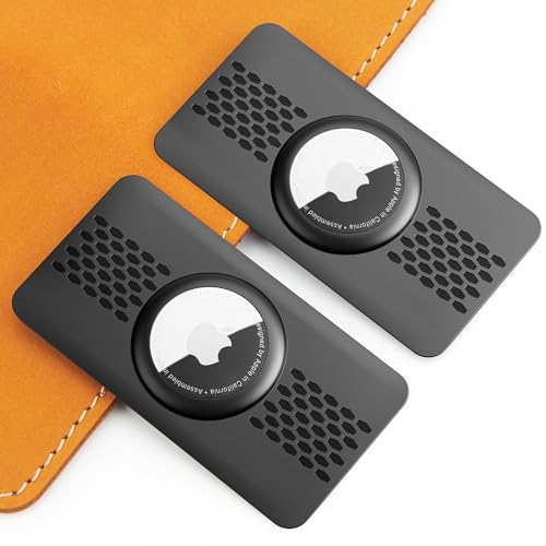 compatible with Airtag 財布ホルダー スリム カード、超薄型 Airtag カード ホルダー アップル Airtags、メンズ Airtags ケース財布バッジ、ハンドバッグ、バックパック、荷物用 2枚入