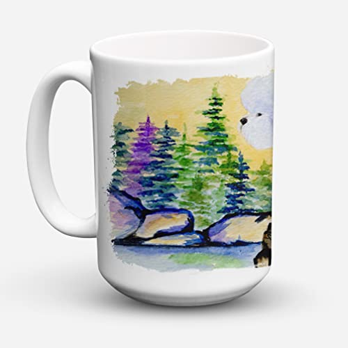 Caroline's Treasures SS8010CM15 Bichon Frise Dishwasher Safe Microwavable Ceramic Coffee Mug 15 ounce, 15 ounce, multicolor