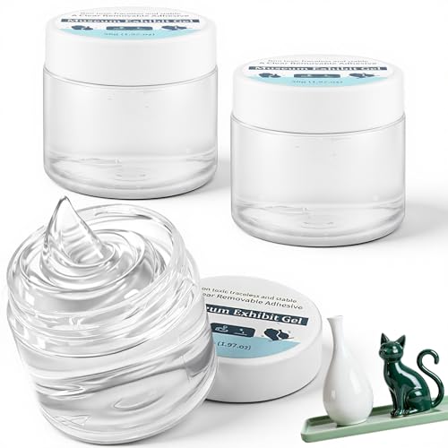 NUTKIT 3PCS 56G Gel Transparente de Museo Museum Wax, Reutilizable y Sin Residuos, Masilla de Museo Transparentes, Adhesivo de Gel Transparente Colección Fija Artefactos y Decoraciones