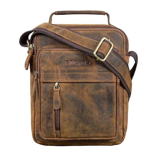 Maletín portadocumentos STILORD Ruben de cuero vintage negro, elegancia en piel para tablet