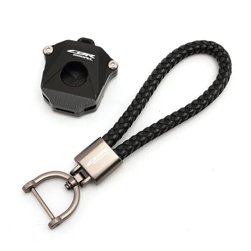 Coque de clé en alliage d'aluminium Pour Hon@&da CBR 600RR CBR600RR Couverture De Clé De Moto Coque En Aluminium Créative Embryon Clés Étui Décoration Couverture De Clé Protection De La Coque(Black,B)