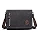 Produktbild Kono Leinwand Laptop Messenger Taschen 13,5 Zoll Canvas Satchel Messenger Schultertasche Umhängetaschen für Herren Arbeits-Laptoptasche (Schwarz)