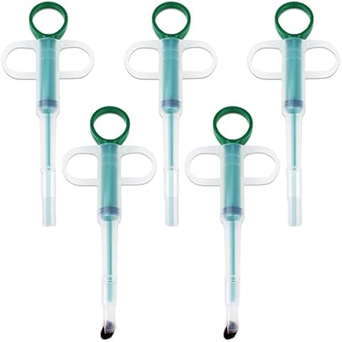 Naturahand 5PCS Pet Pill Shooter Plunger Popper for Small Cats Dogs Soft Tip Tablet Syringe Pusher Animal Medicine Medical Feeding Tool Accessories for Animals Cover