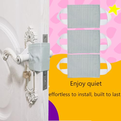 Image of Baby Proof Door Silencer & Cloth Latch Cover, Quiet Close Anti-Slam Pads to Prevent Slamming and Accidental Locking, for Nursery and Toddler Safety (3, Natural Teal, 4.1 * 3.1 inches)
