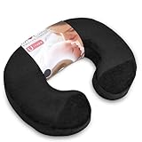 【初めてのひよこクラブ 掲載＆現役助産師 推奨】 U字クッション ドーナツクッション 産後 授乳 痔 お尻 保護 高反発 マタニティ サポート 妊婦 ギフト (ブラック)