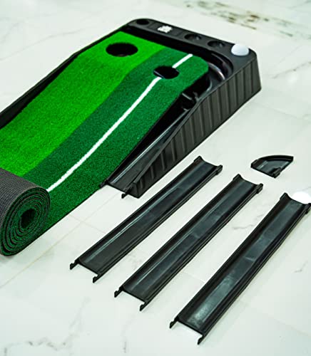 I&K Pro Indoor Golf Putting Green-Mini Putting For Indoor Use - Golf Accessories For Men, Golf Gifts For Men, Green Indoor Games Outdoor – Golf Mat With 1 Bonus Ball&Professional Box 8.2 X 1.28 Feet #TOP4
