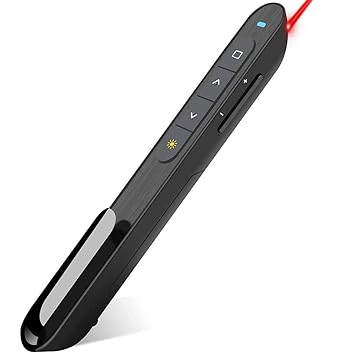 Remote Control Compatible for Wireless Laser Pointer Presenter for Presentation, Slide Changer, USB Power Point Pen,PPT Controller with Clip (Black)