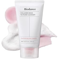 BIODANCE Collagen Mask To Foam Cleanser, 2-in-1 Pore Care and Hydrating Foaming Facial Cleanser for Sensitive Skin, Gentle Face Wash, Korean Skin Careㅣ5.07 fl. oz. (150 ml)
